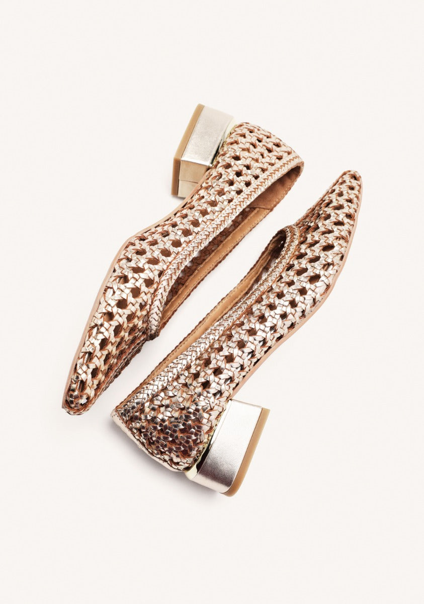 BRAIDED LEATHER COURT SHOES EASTHAM