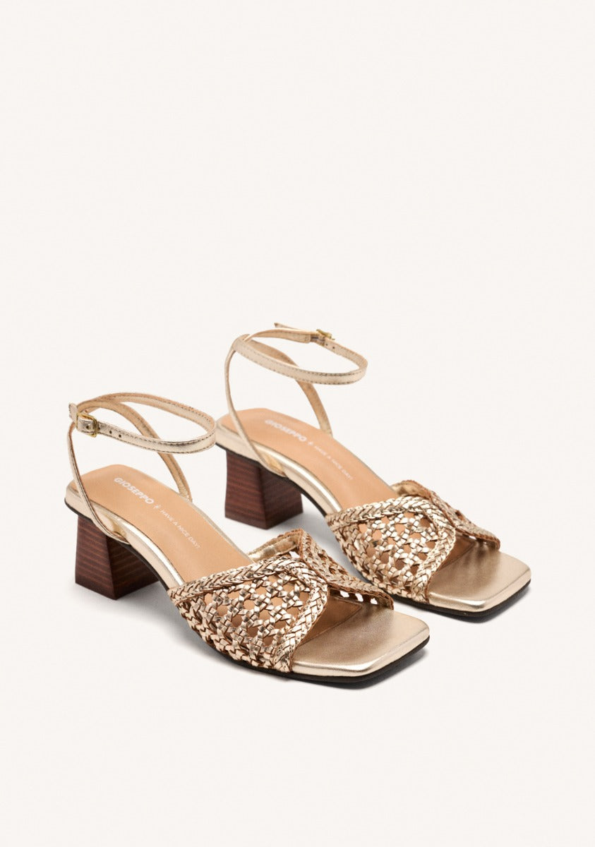HEEL BRAIDED LEATHER SANDALS BURNSIDE