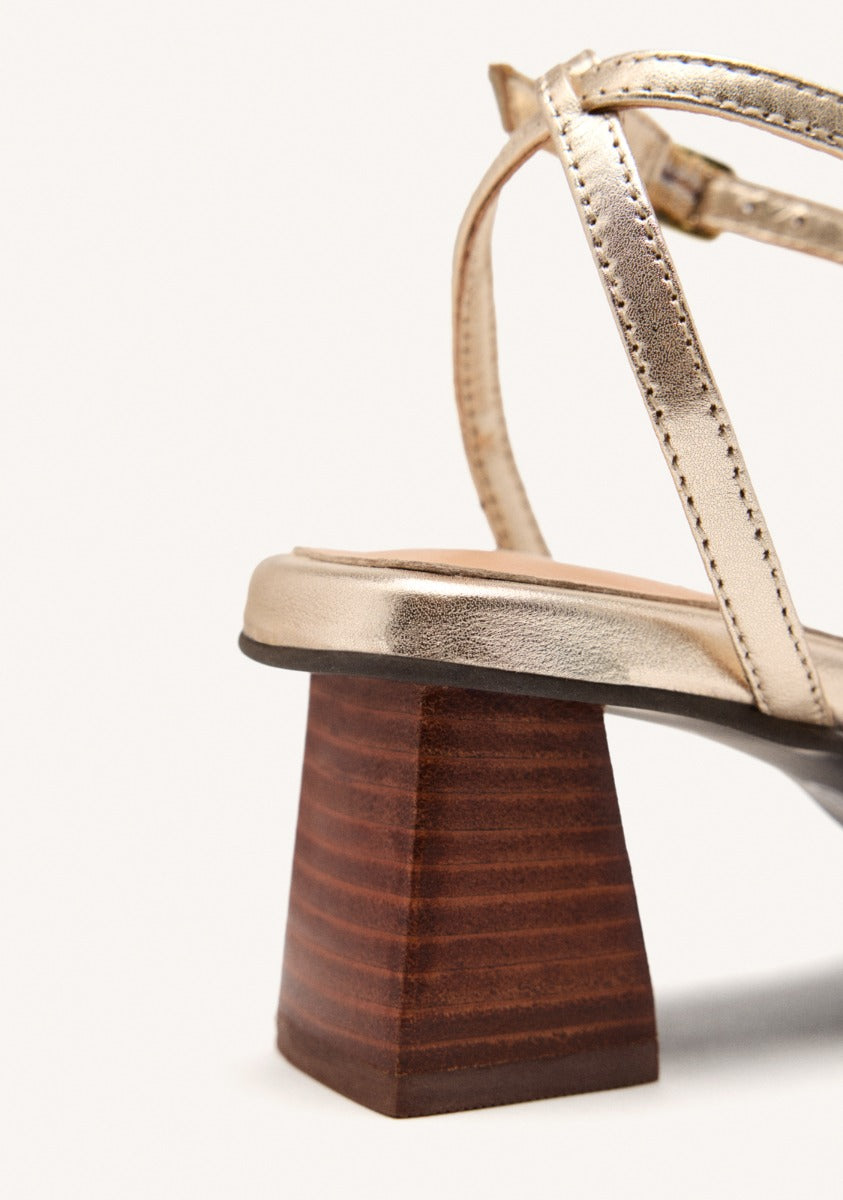 HEEL BRAIDED LEATHER SANDALS BURNSIDE