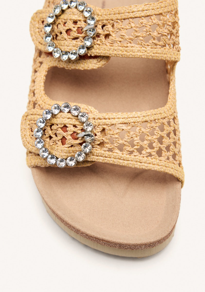 MESH AND RHINESTONE BUCKLE SANDALS PLAISTOW