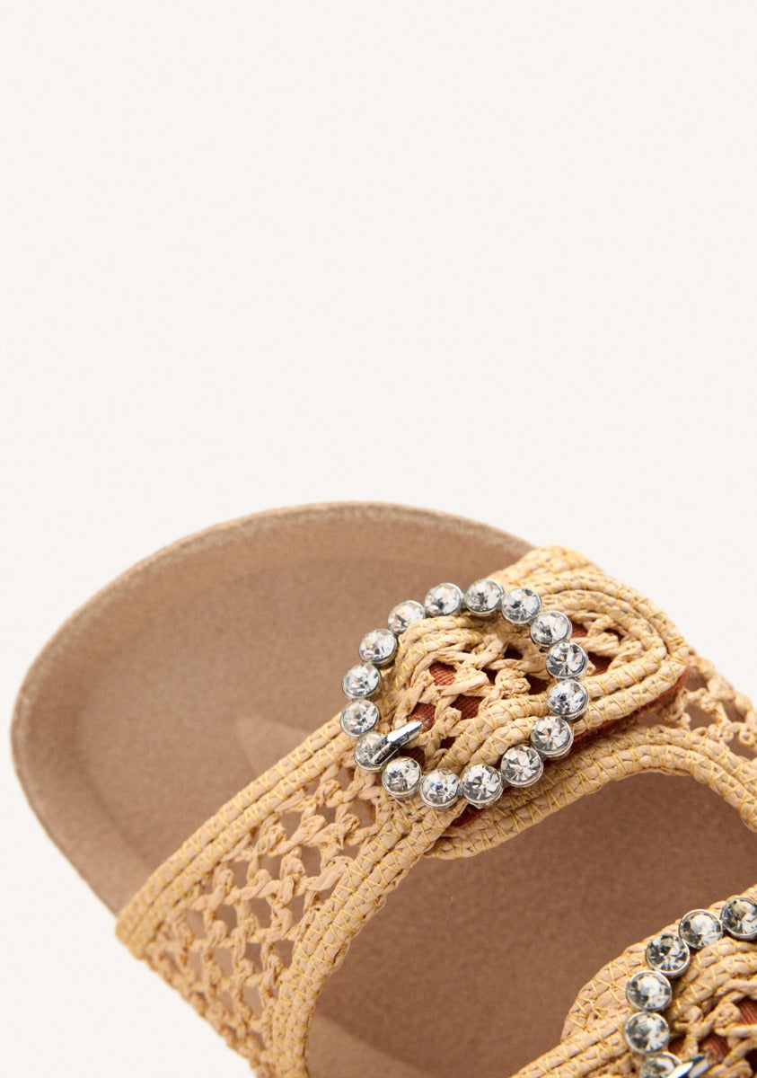 MESH AND RHINESTONE BUCKLE SANDALS PLAISTOW