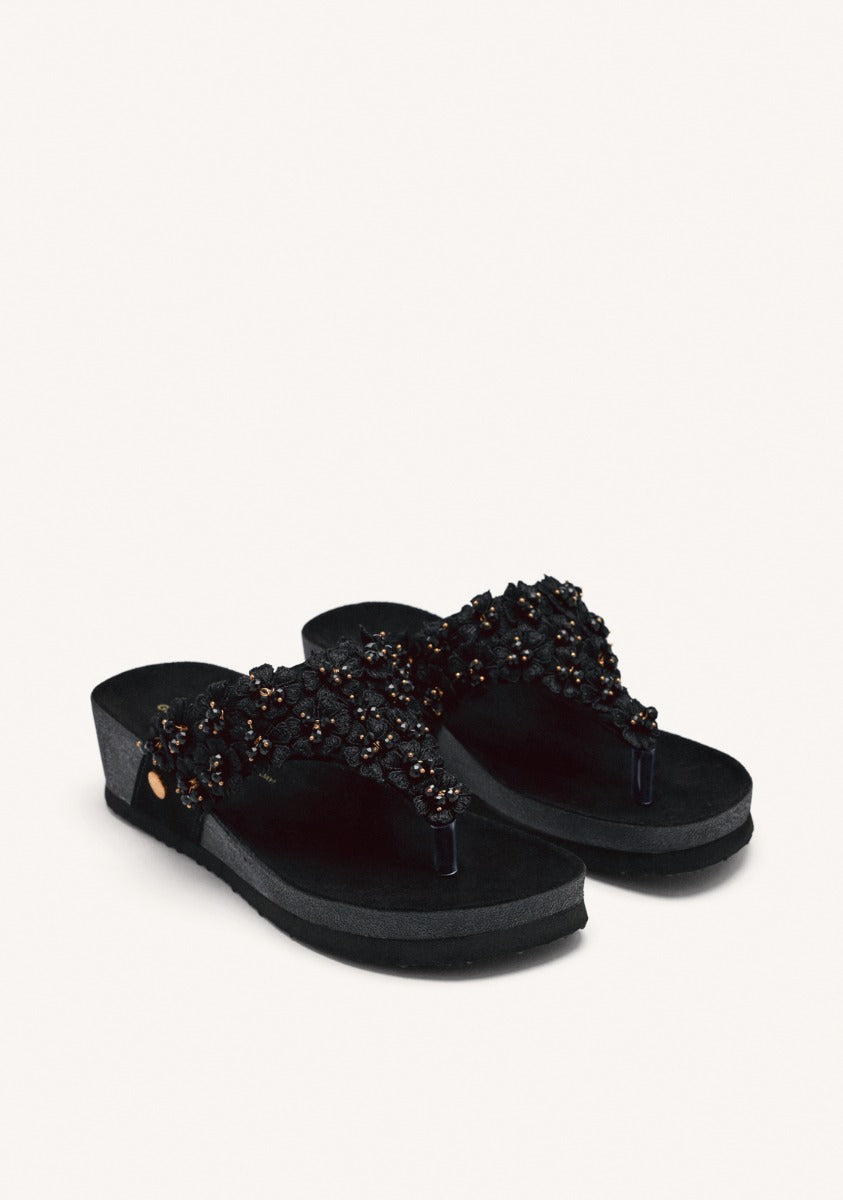 WEDGE BEADED SANDALS SHAWANO
