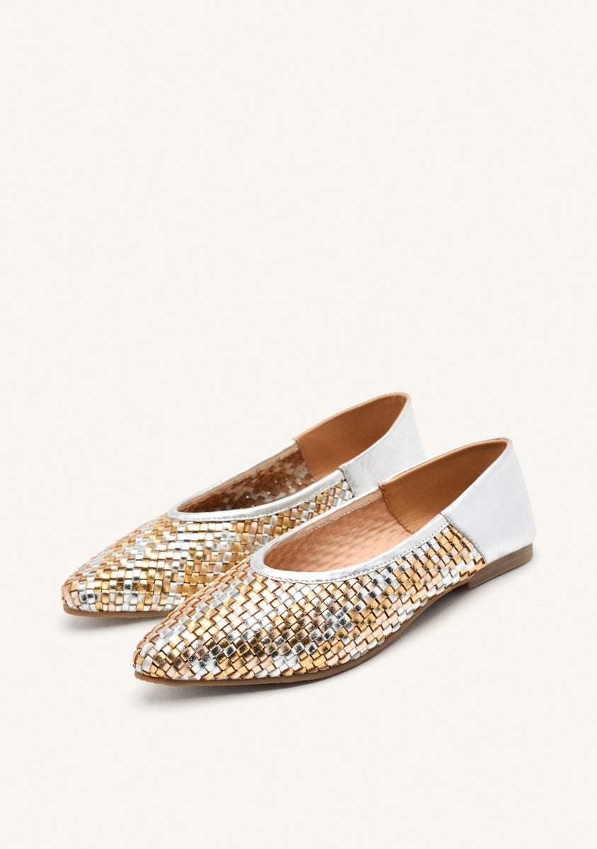 BRAIDED LEATHER BALLET FLATS HERSEY