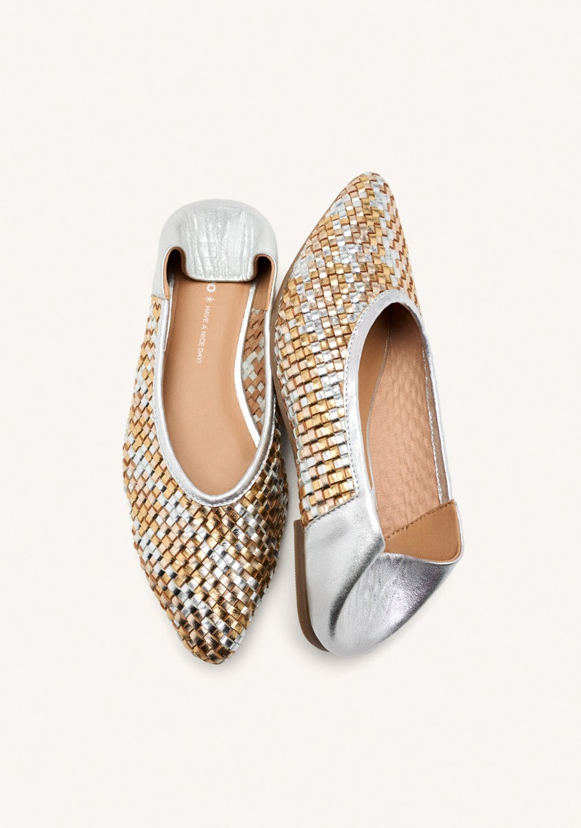 BRAIDED LEATHER BALLET FLATS HERSEY