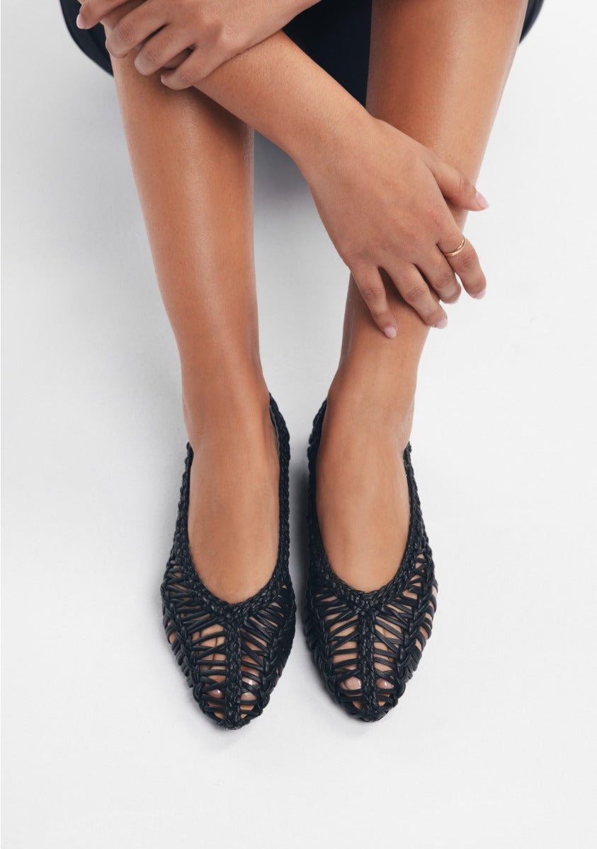 BRAIDED LEATHER BALLET FLATS FAYSTON