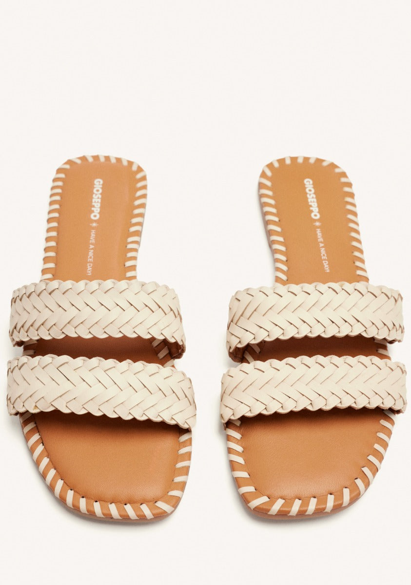 BRAIDED LEATHER FLAT SANDALS PERHAM