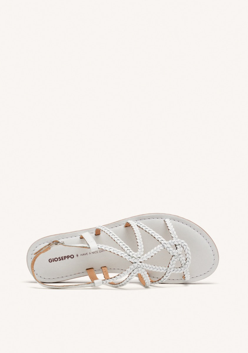 BRAIDED LEATHER FLAT SANDALS ORLAND