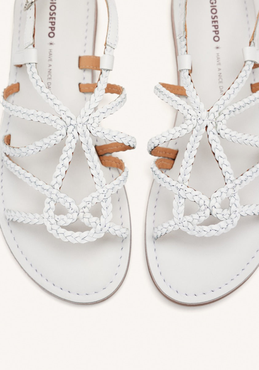 BRAIDED LEATHER FLAT SANDALS ORLAND