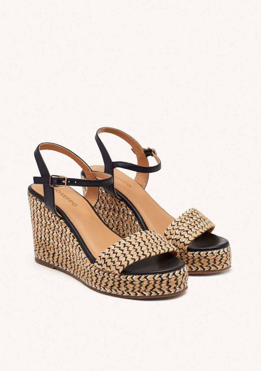 JUTE WEDGE LEATHER SANDALS CHIPPEWA