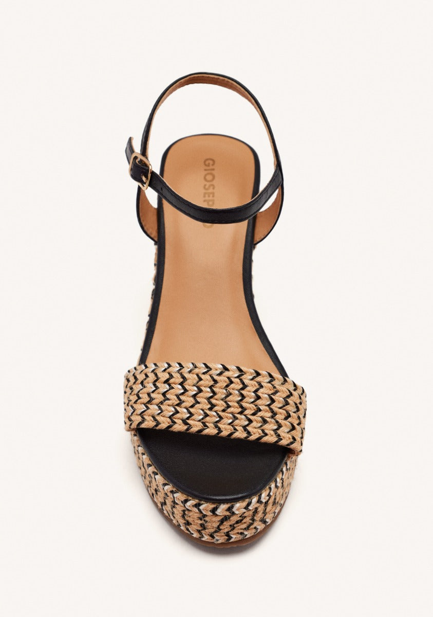 JUTE WEDGE LEATHER SANDALS CHIPPEWA