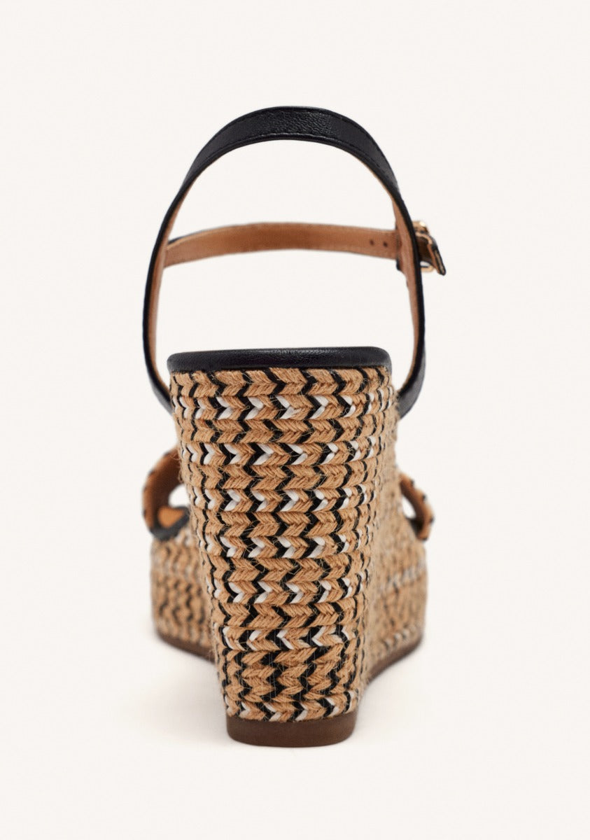 JUTE WEDGE LEATHER SANDALS CHIPPEWA