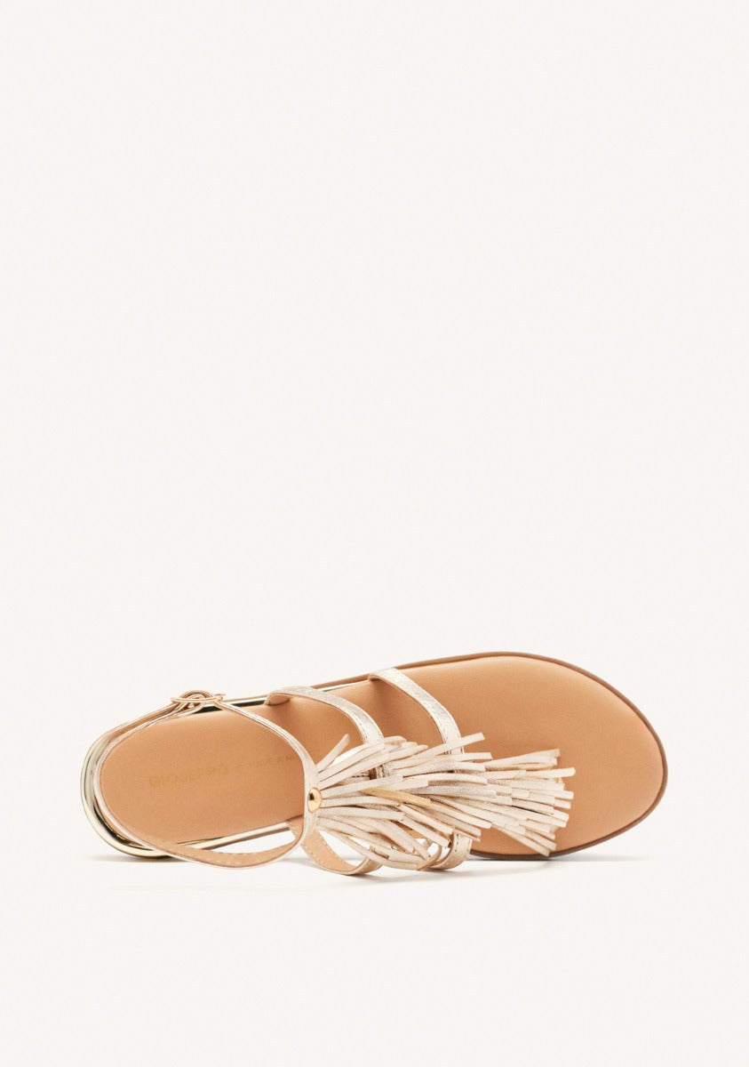 GREEK SANDALS LEATHER WITH FRINGES SUNAPEE