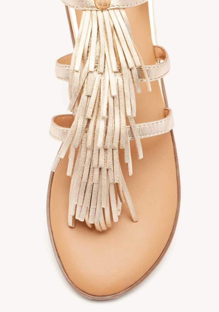 GREEK SANDALS LEATHER WITH FRINGES SUNAPEE