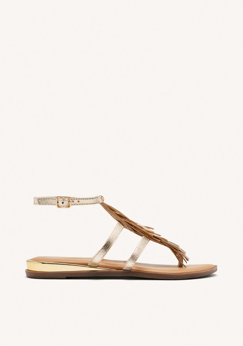 GREEK SANDALS LEATHER WITH FRINGES SUNAPEE