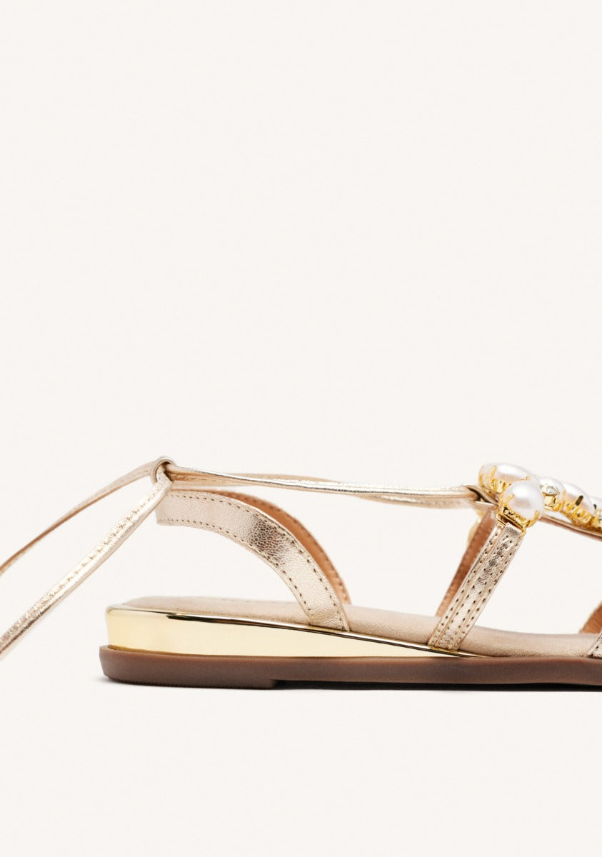 LEATHER PEARL SANDALS JANICE