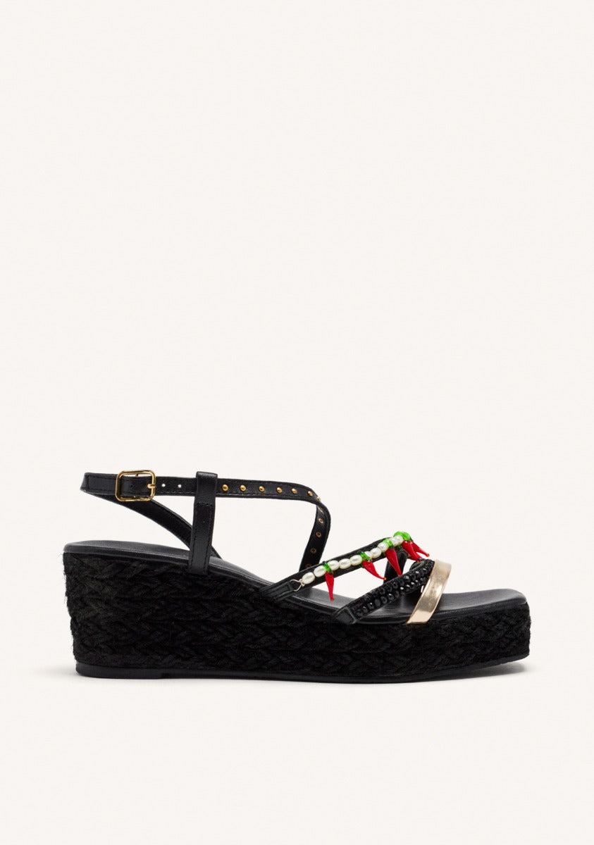 BEADED LEATHER SANDALS XENA