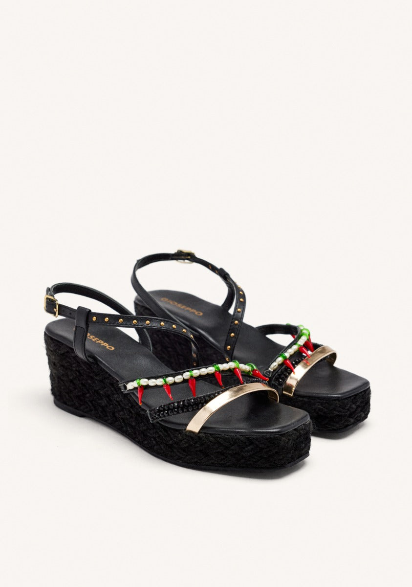 BEADED LEATHER SANDALS XENA