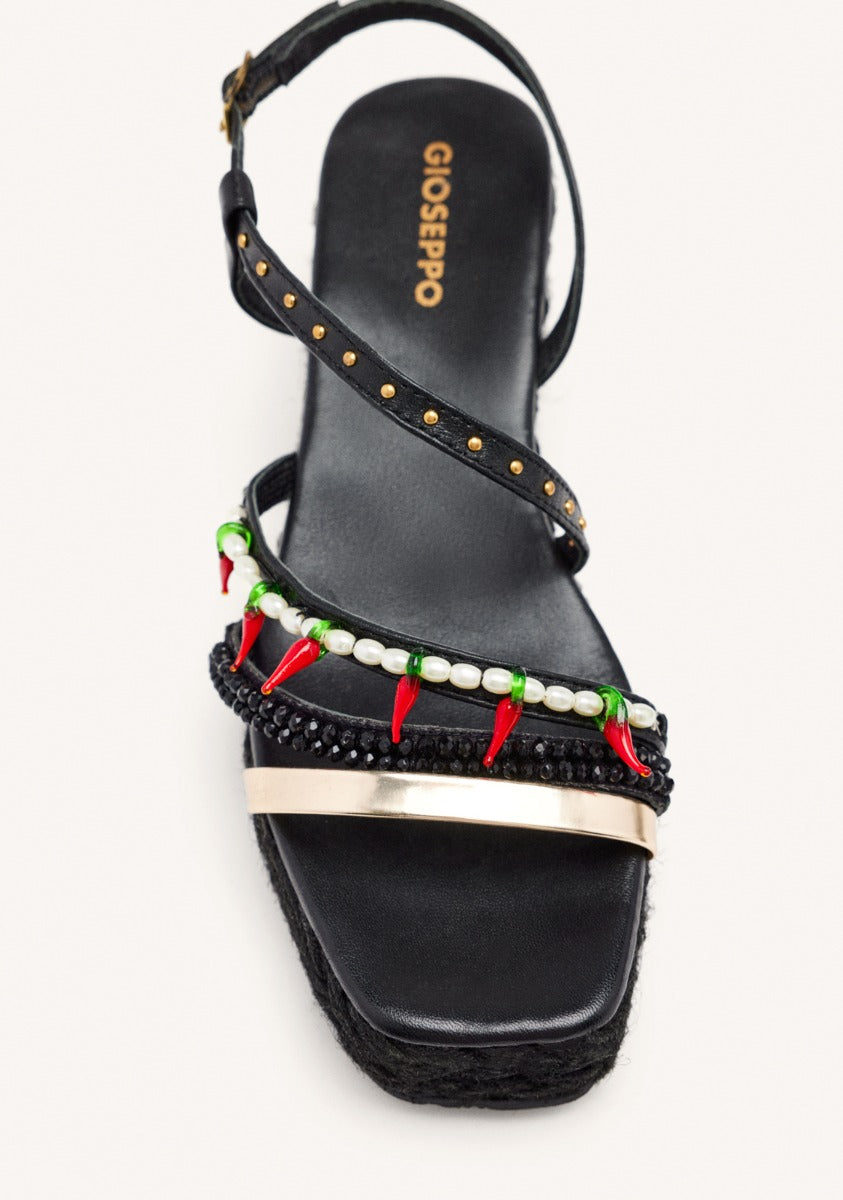 BEADED LEATHER SANDALS XENA