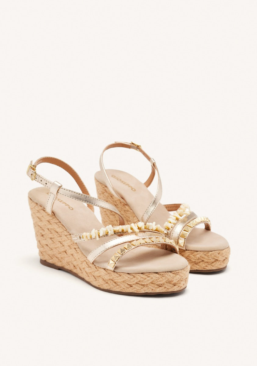 JUTE WEDGE LEATHER SANDALS ZOLA