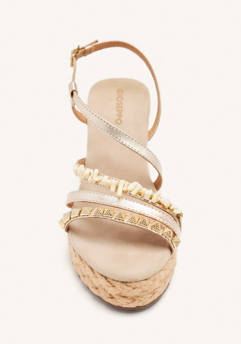 JUTE WEDGE LEATHER SANDALS ZOLA
