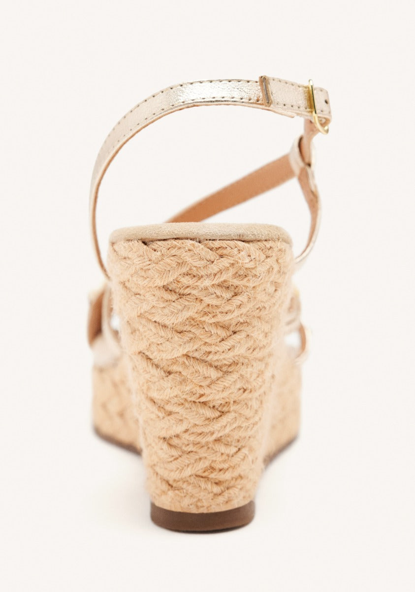 JUTE WEDGE LEATHER SANDALS ZOLA