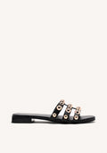 LEATHER STUDDED FLAT SANDALS DEKORRA