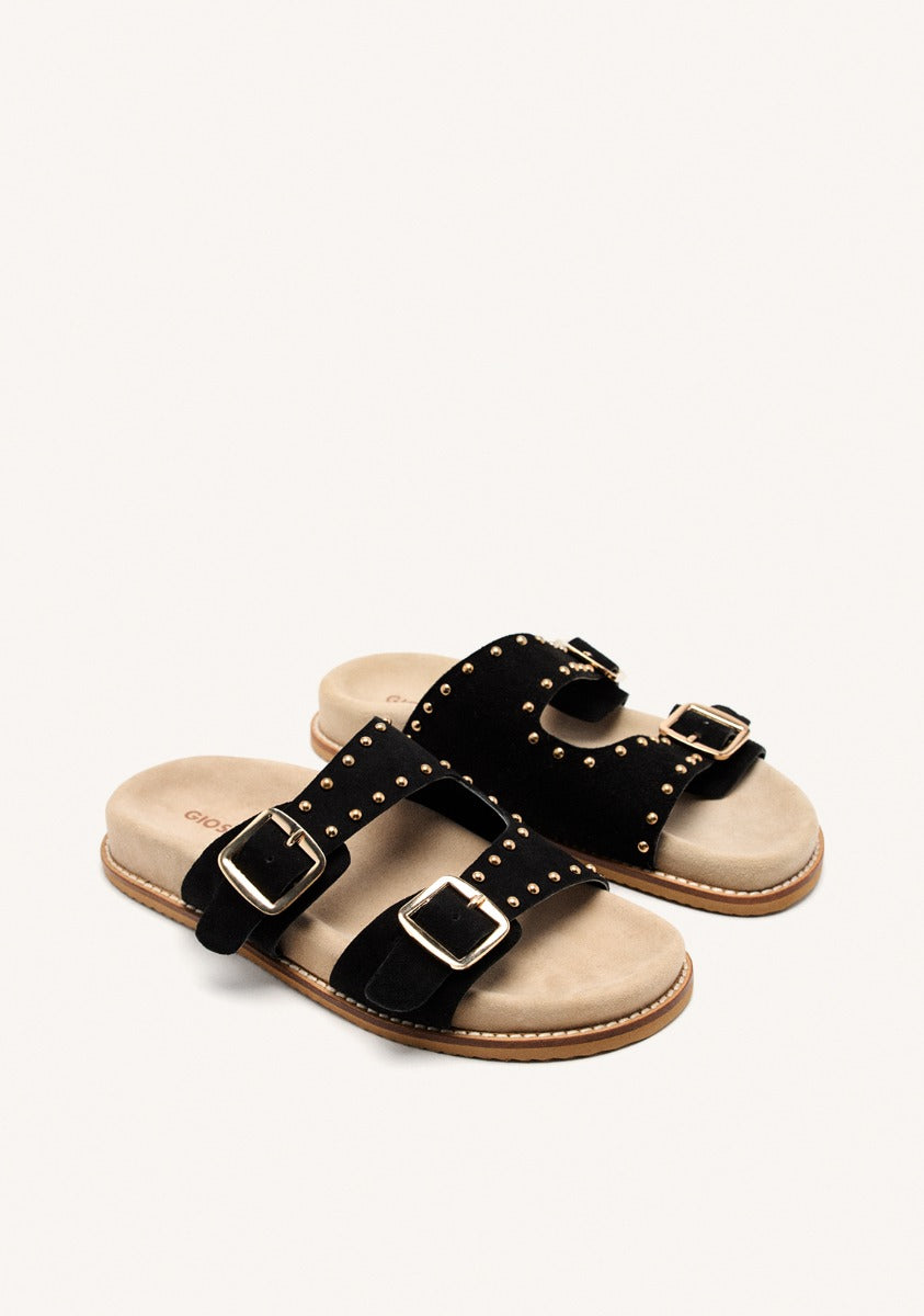 LEATHER STUDDED SANDALS STELLA