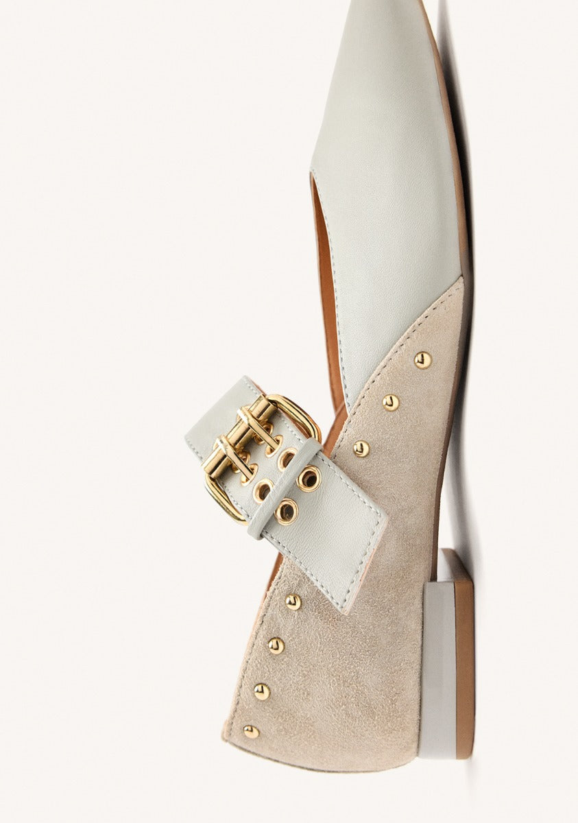 STUDDED LEATHER BALLET FLATS GRANTHAM