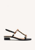LEATHER BEADED HEEL SANDALS MASARDIS