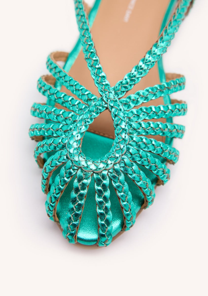 BRAIDED LEATHER MULES HINGHAM