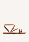 ANIMAL PRINT LEATHER SANDALS OGEMA