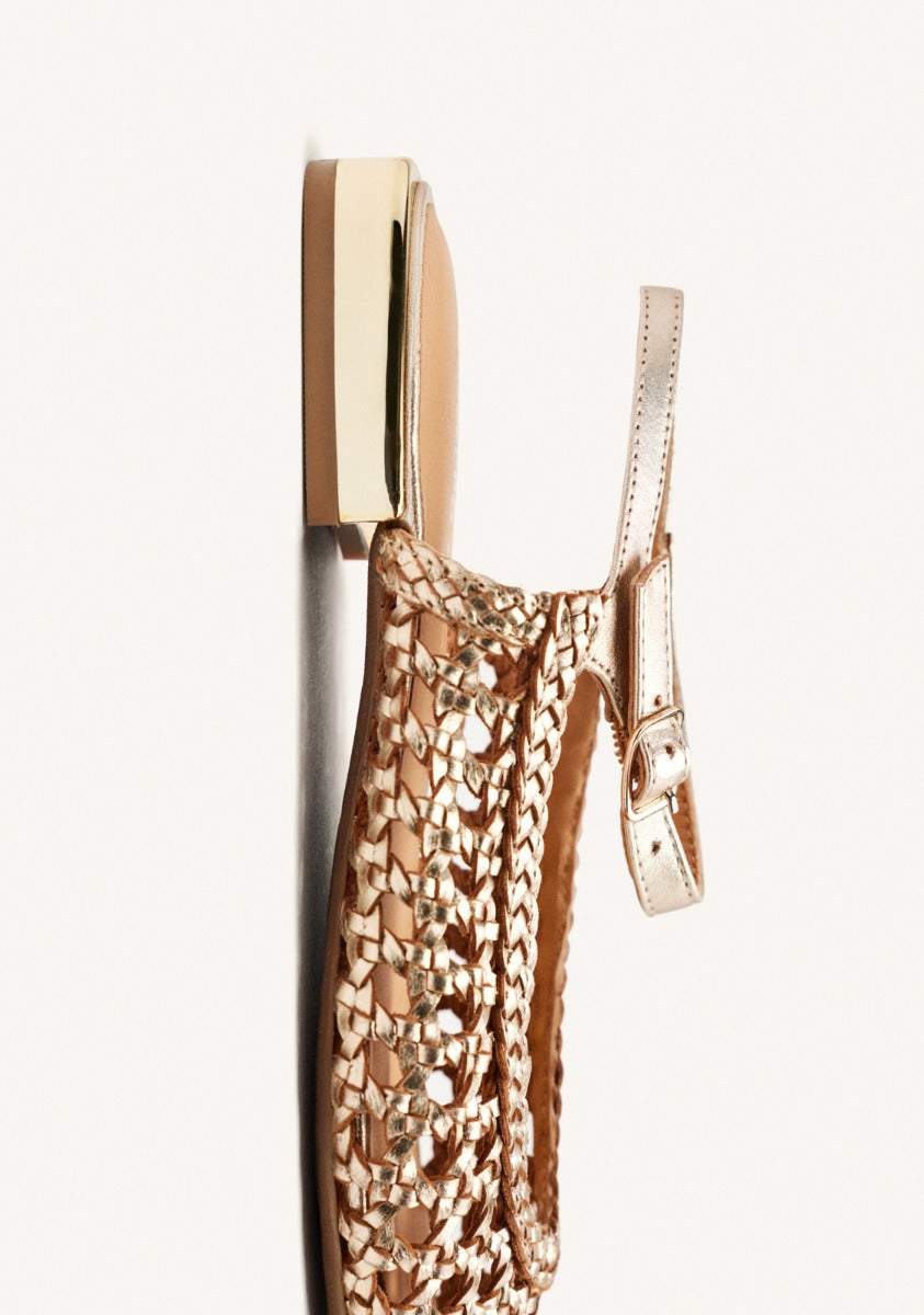 BRAIDED LEATHER MULES DEBLOIS