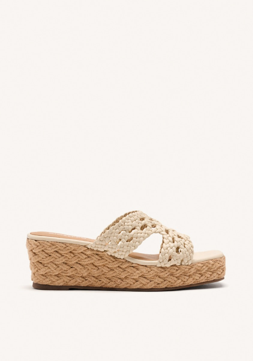BRAIDED LEATHER SANDALS AND JUTE WEDGE BRIMFIELD
