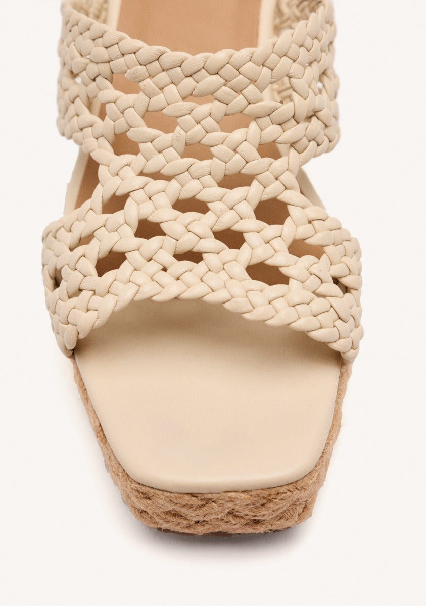 BRAIDED LEATHER SANDALS AND JUTE WEDGE BRIMFIELD