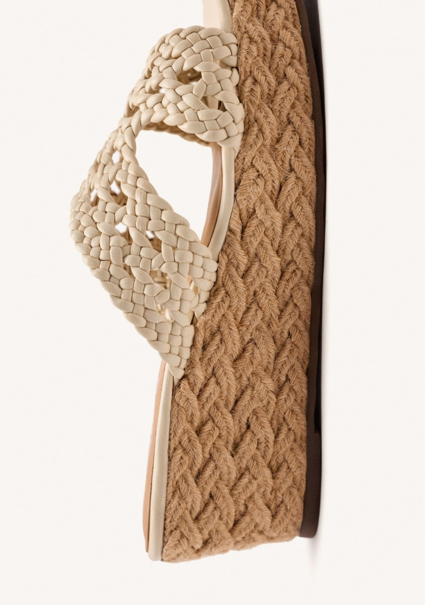 BRAIDED LEATHER SANDALS AND JUTE WEDGE BRIMFIELD