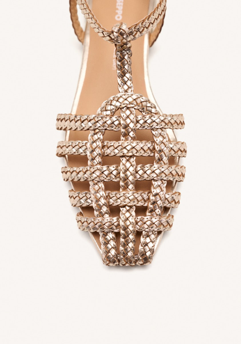 BRAIDED LEATHER CRAB SANDALS DIGHTON