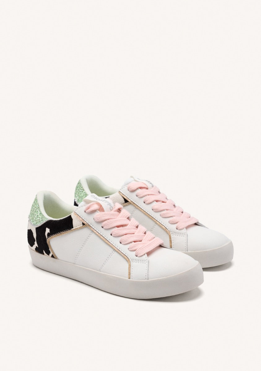 COW LEATHER WEDGE SNEAKERS GILFORD