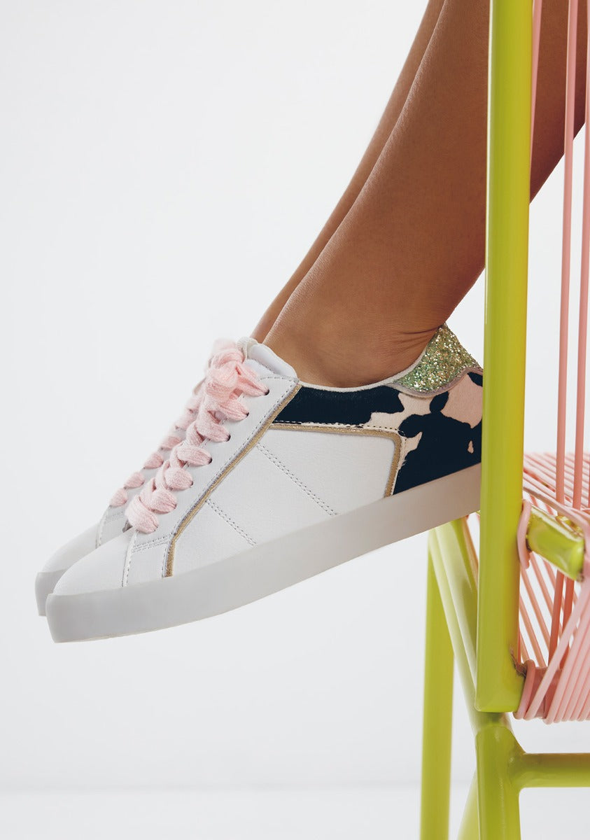COW LEATHER WEDGE SNEAKERS GILFORD