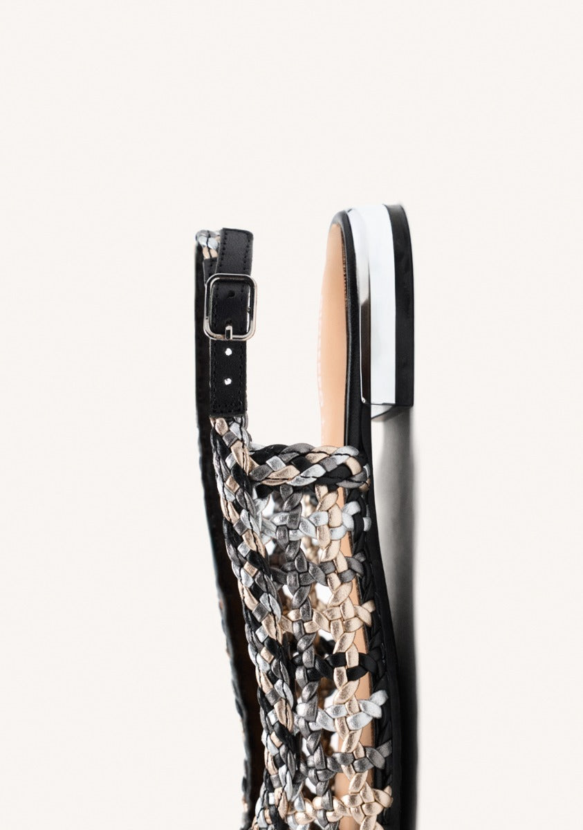 BRAIDED LEATHER MULES COLBY