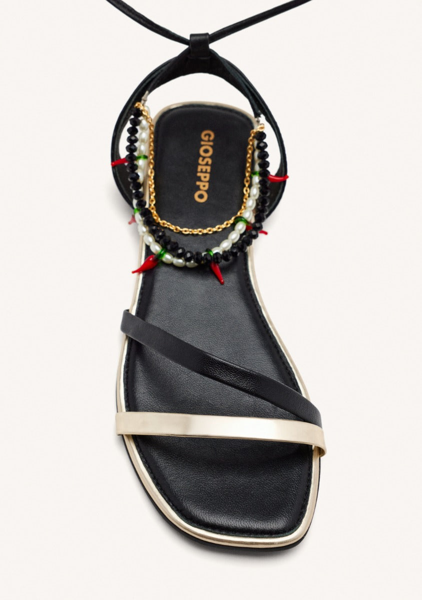 BEADED LEATHER SANDALS MILLIE