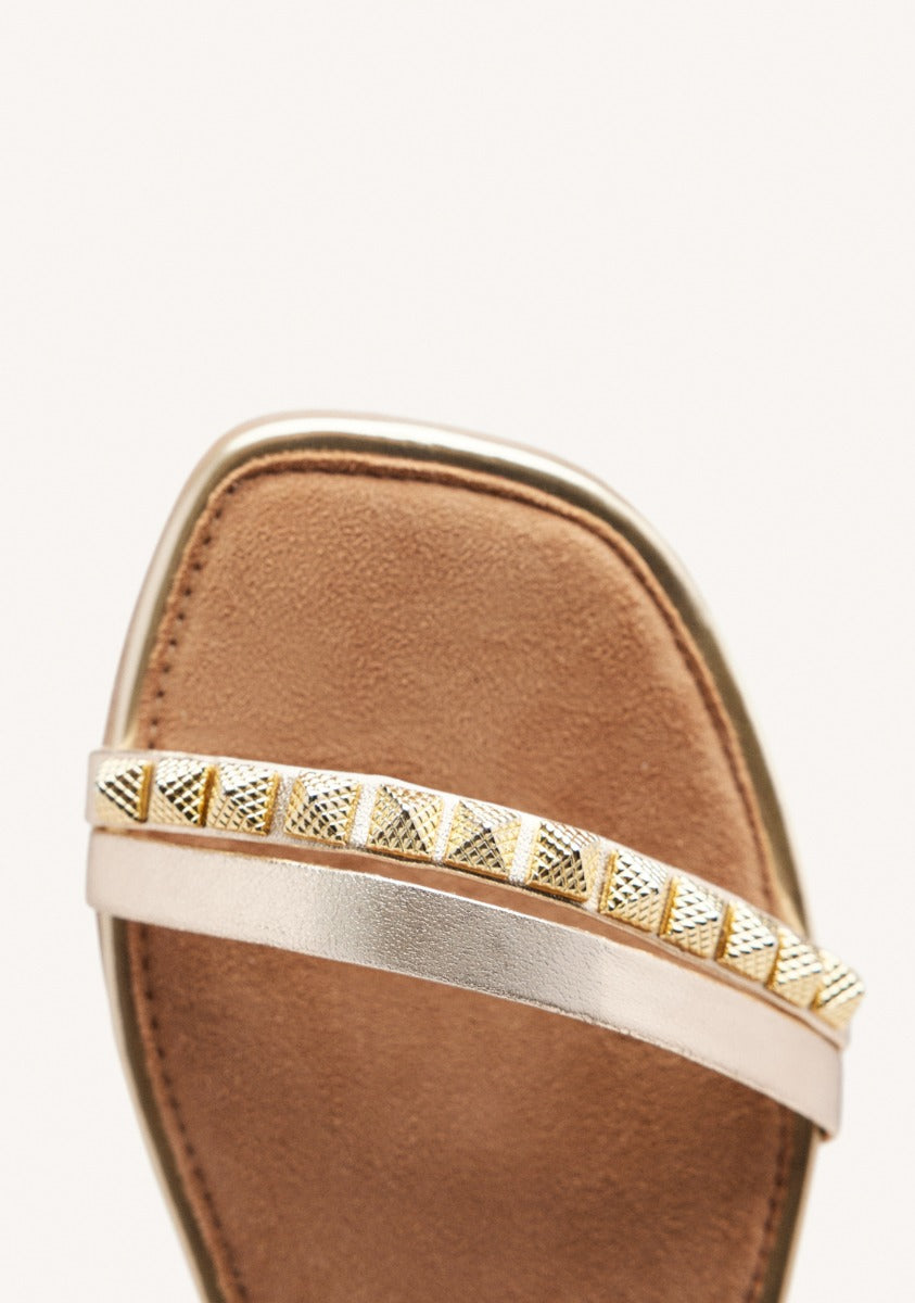 LEATHER SANDALS WITH STUDS AND BEADS PHOEBE