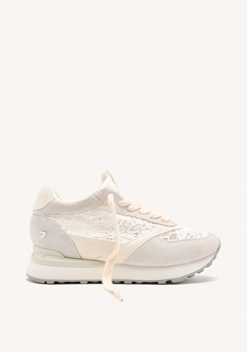 LEATHER LACE WEDGE SNEAKERS MILLADORE