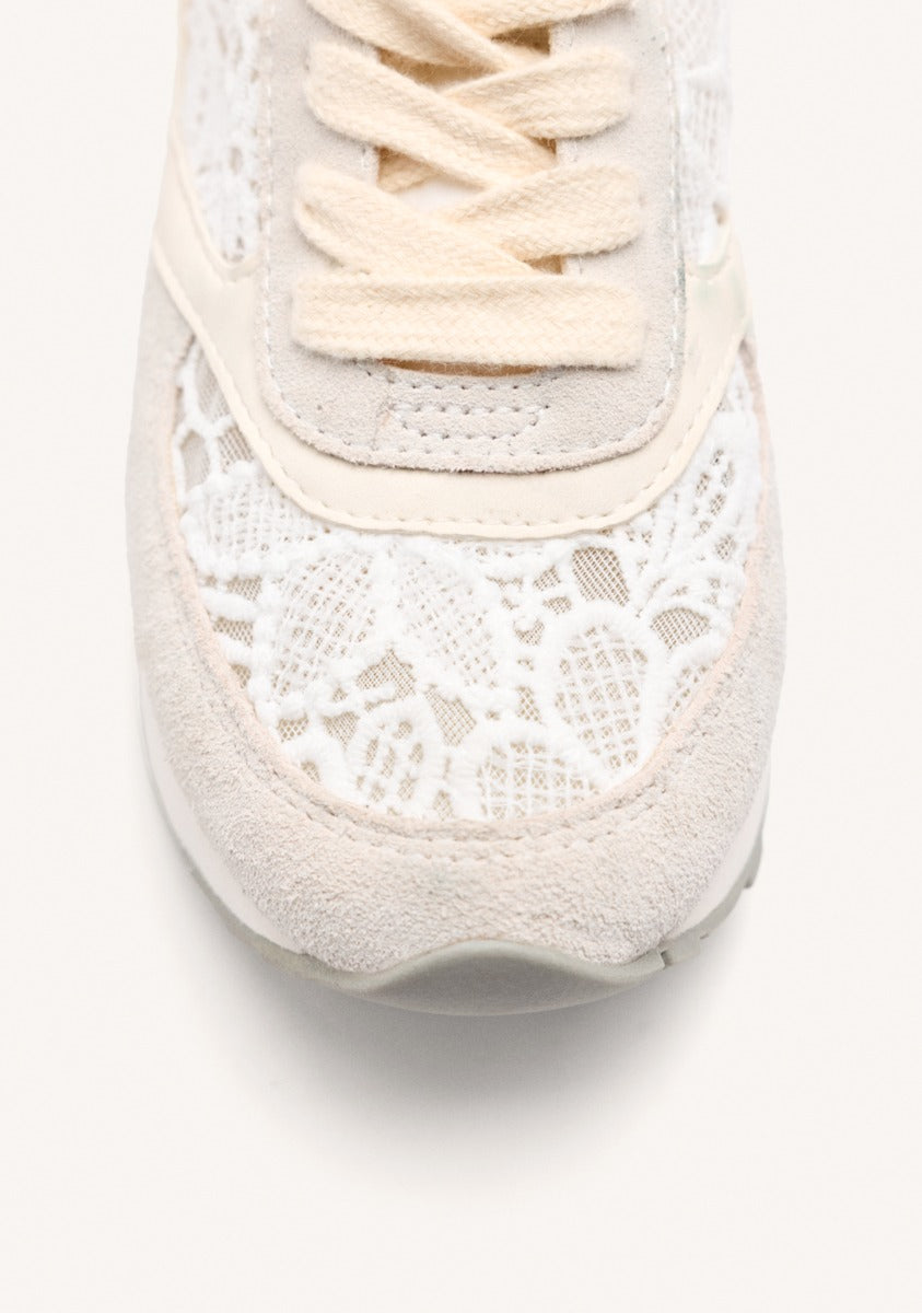 LEATHER LACE WEDGE SNEAKERS MILLADORE