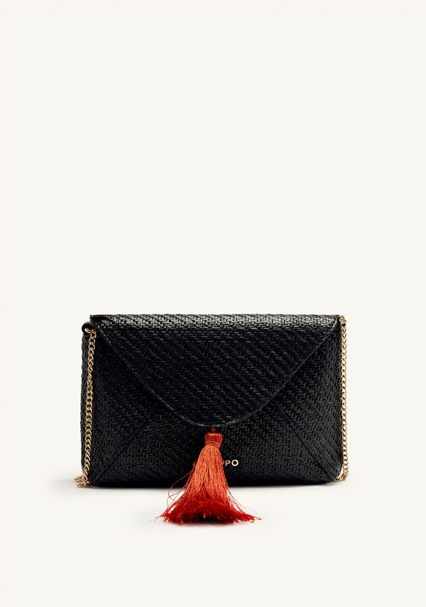 RAFFIA FRINGE CROSSBODY BAG TRUMBULL