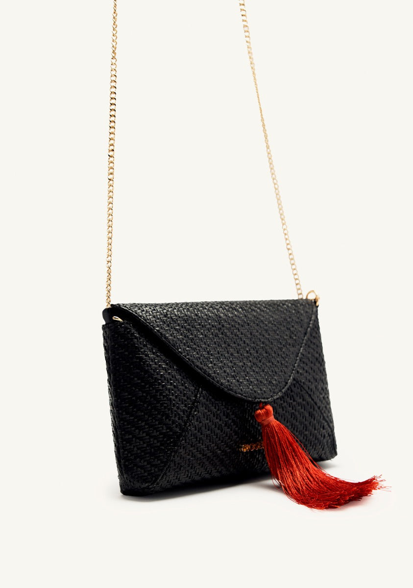 RAFFIA FRINGE CROSSBODY BAG TRUMBULL