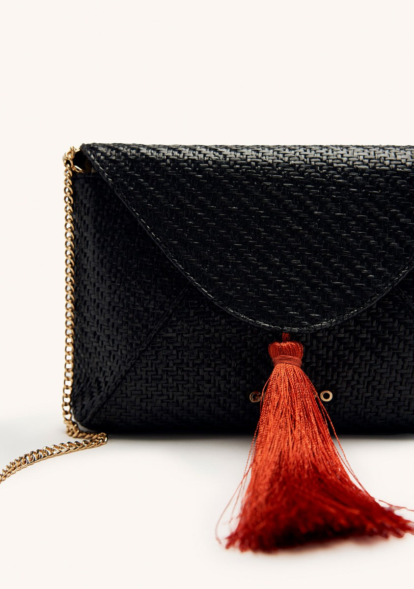RAFFIA FRINGE CROSSBODY BAG TRUMBULL