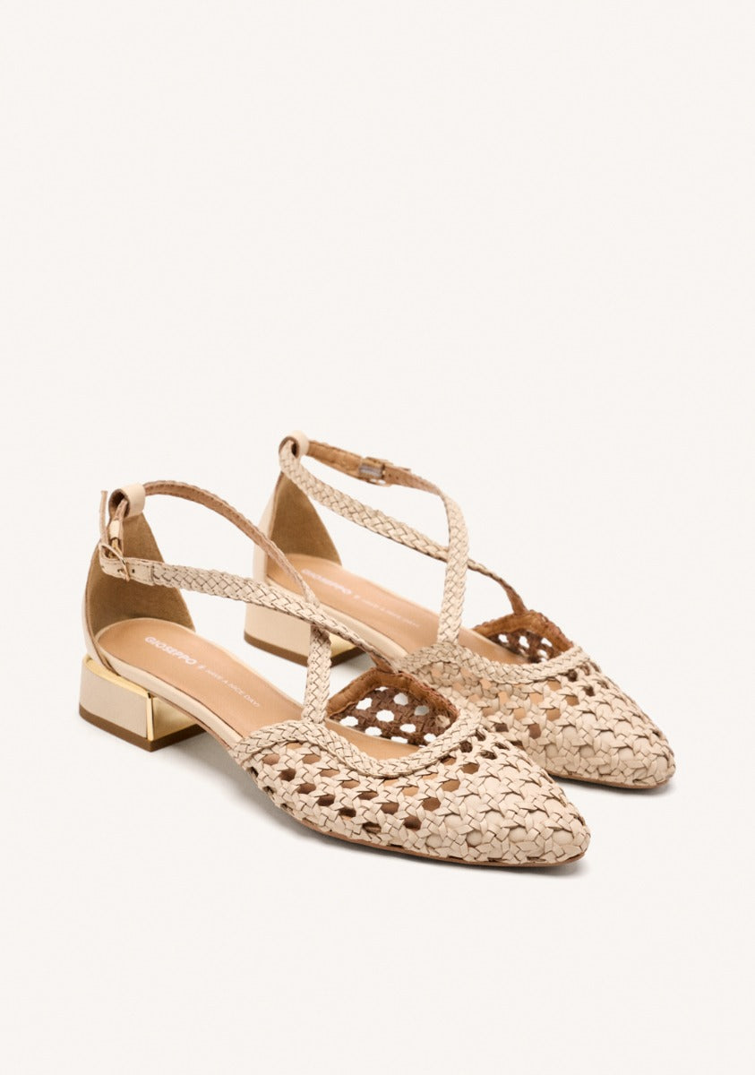 BRAIDED LEATHER BALLET FLATS  BRILLION