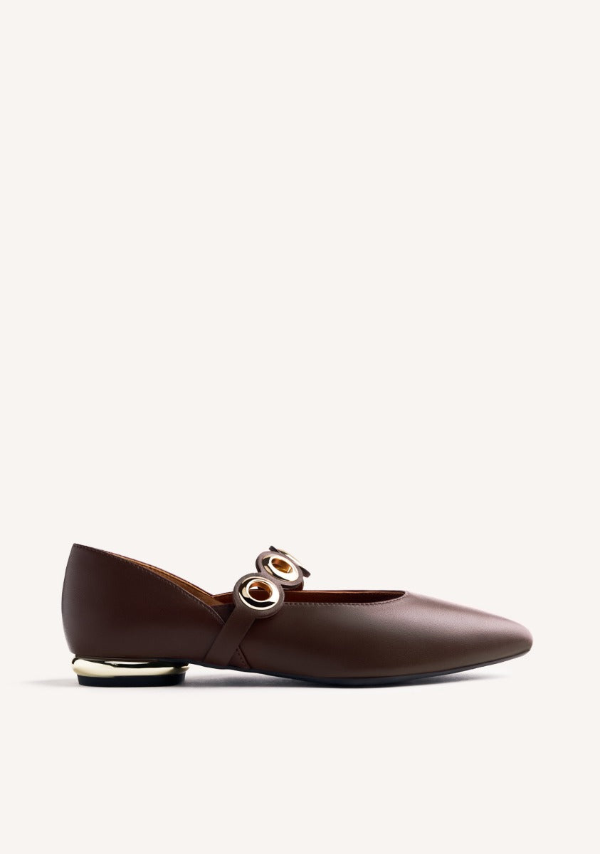 EYELET LEATHER BALLET FLATS NIMROD