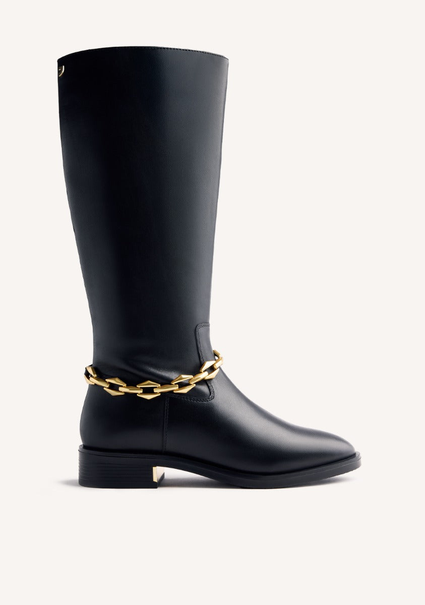 CHAIN LEATHER BOOTS AGRAM