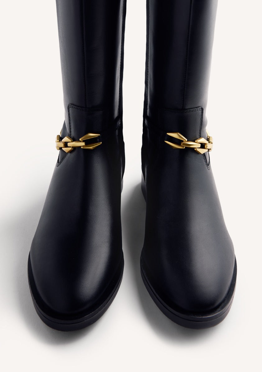 CHAIN LEATHER BOOTS AGRAM